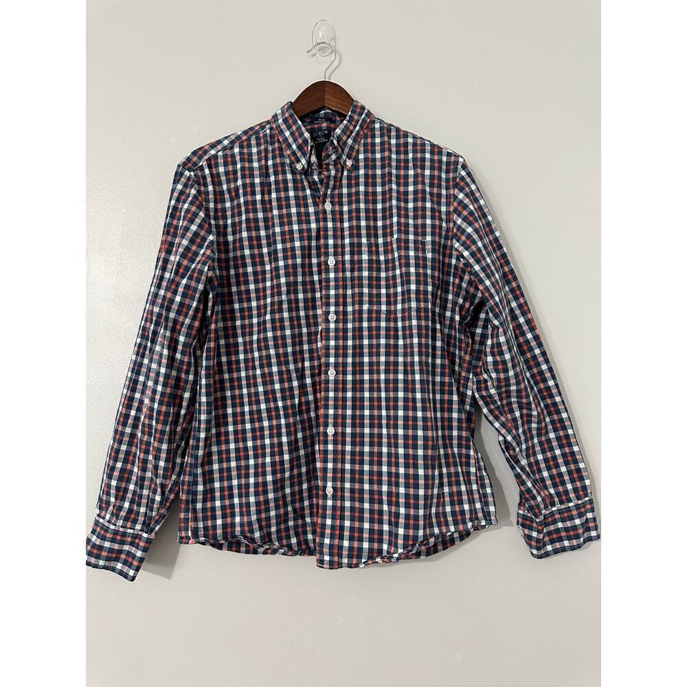 J.Crew Slim Untucked Flex Plaid Long Sleeve sz Large